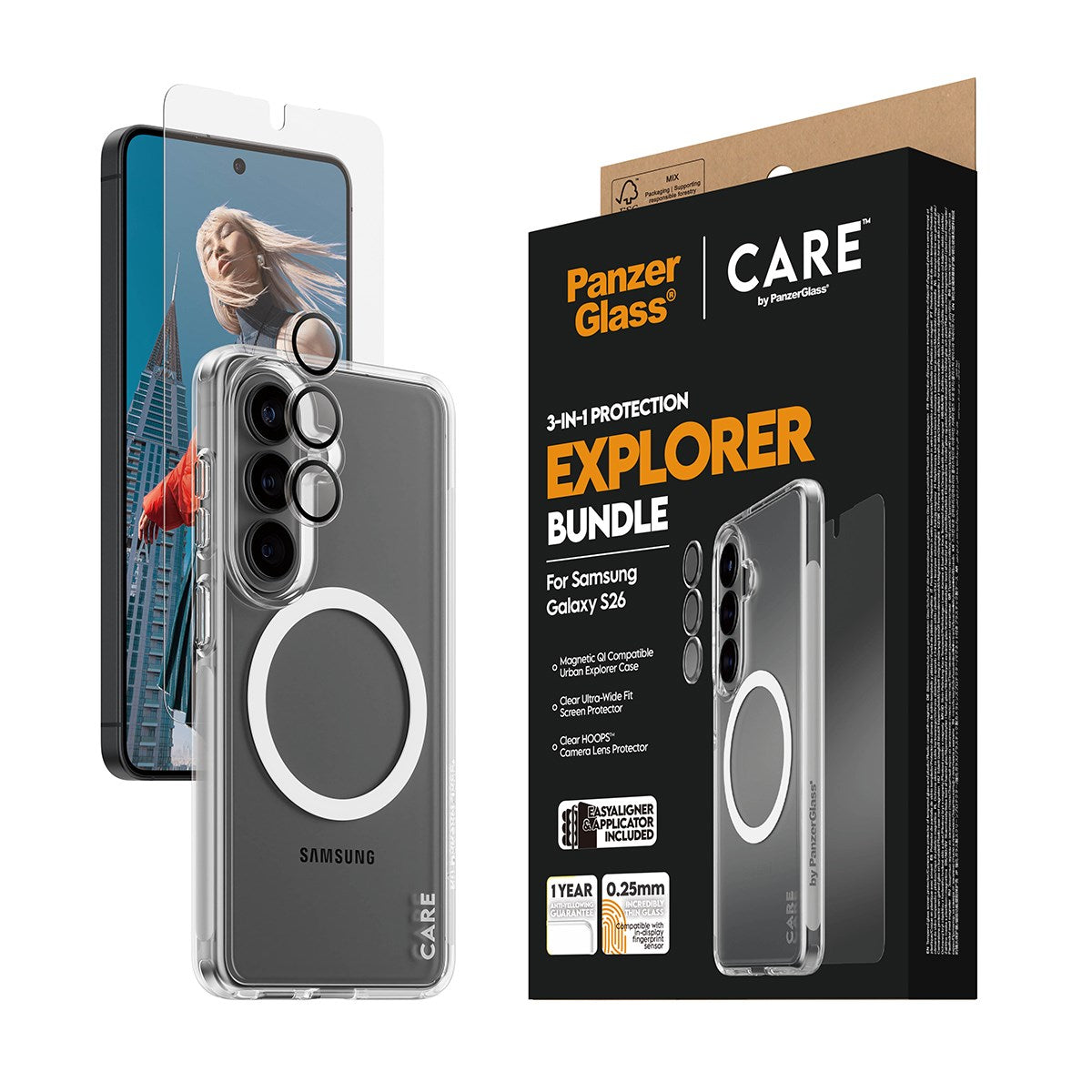 PanzerGlass® | CARE™ by PanzerGlass® 3-in-1 Bundle Samsung Galaxy S26